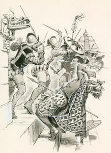 Cortes modstår et aztekisk angreb af Angus McBride