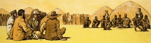 Pionerer forhandler med stammehøvdinge i Afrika af Angus McBride