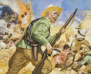 Belejring af Mafeking, fra 1899-1900 (gouache på papir) af Angus McBride