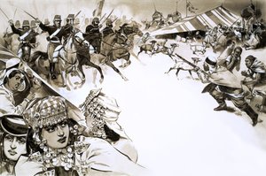 Franskmændene invaderer Algeriet (gouache på papir) af Angus McBride