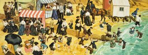 Victoriansk eller edwardiansk strandscene af Angus McBride