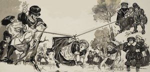 Witch Hunt (gouache på papir) af Angus McBride