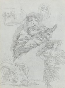 Studier af figurer [verso] af Anicet Charles Gabriel Lemonnier