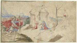 Mytologisk scene (Aeneas flygter fra Troja?) af Aniello Redita