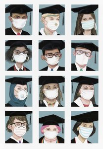 Class of 2020, 2020 (akryl på illustrationsplade) af Anita Kunz
