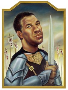 Denzel Washington, 2002 (akryl på illustrationsplade) af Anita Kunz