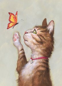 Eustace Tabby, 2019 (akryl på illustrationsplade, upubliceret) af Anita Kunz