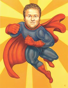 Seth Rogan, 2005 (akryl på illustrationsplade) af Anita Kunz