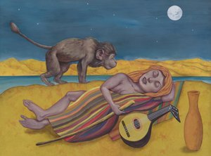 Den sovende roma, 2015 (akrylmaling på illustrationsplade) af Anita Kunz