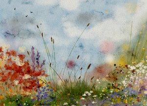 Farverigt blomsterfelt af Ankie Kooi