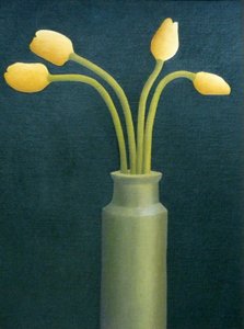 Fire gule tulipaner, 1982 af Anna Phillips