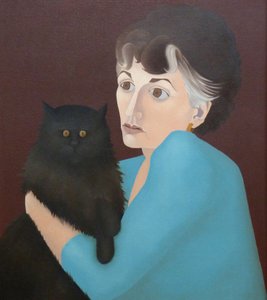 Kvinde med en kat, 1982