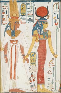 Kopi af vægmaleri fra dronningens grav 66 af Nefertari, Theben, 20. århundrede