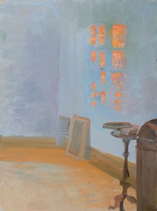 Aftensol i kunstnerens arbejdsværelse på Markvej. af Anna Ancher