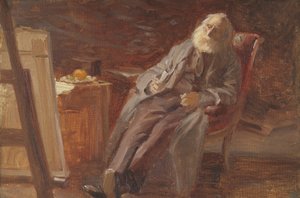 Maleren Vilhelm Kyhn ryger sin pibe af Anna Ancher