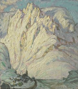 Sneklædte bjerge. Studie fra Lofoten, 1930