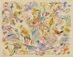 6 Svanesang, 2023 (akvarel) af Anna Pugh