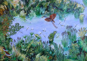 A Mayfly Moment, 2022 (akryl på plade) af Anna Pugh