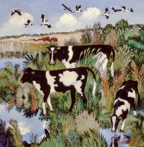 En stille drink, 2003 (akryl) af Anna Pugh