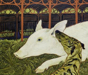 Best of Friends, 2017 (akryl) af Anna Pugh