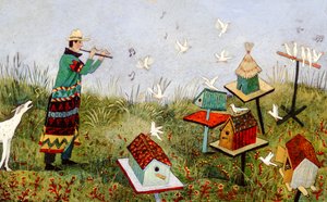 BirdPiper, 2001 (akryl) af Anna Pugh