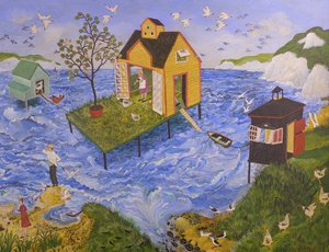 Bluebirds Over, 2015 (akryl) af Anna Pugh