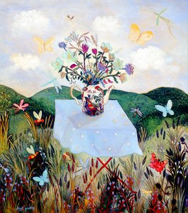 Insekter og sommerfugle, 2003 (akryl) af Anna Pugh