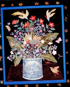 Blomster i et blåt krus af Anna Pugh