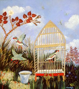 Freedom Cage, 2003 (akryl) af Anna Pugh