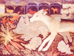 Jenny Looking in a pigs ear, 2013 (akryl) af Anna Pugh