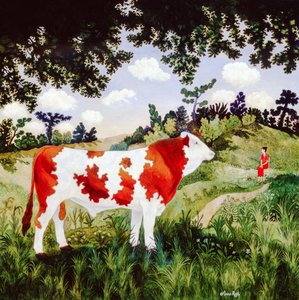 Lev og lad leve, 2002 (akryl) af Anna Pugh