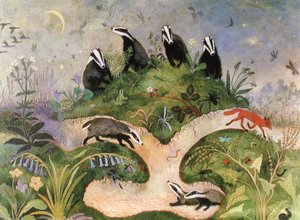 Nattehimmel, 2001 (akryl) af Anna Pugh