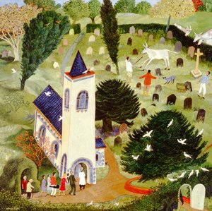 Kvæg på afveje, 2007 (akryl) af Anna Pugh