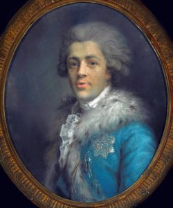 Portræt af grev Ignacy Potocki (1750-1809). (Portræt af greven Roman Ignacy Franciszek Potocki). Værk af Anna Gault de Saint Germain (Rajecka) (ca. 1760-1832), pastel på papir, ca. 1784. Polsk kunst af Anna Rajecka Gault de Saint Germain