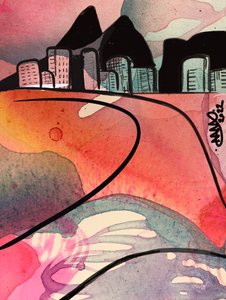 En livlig rute gennem bybilledet af Anna Viklund