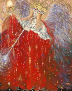 The Angel of Life, 2009 (olie og bladguld på belgisk linned) af Annael Anelia Pavlova