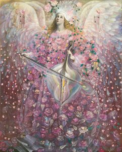 The Angel of Love, 2010 (olie og bladguld på belgisk linned) af Annael Anelia Pavlova