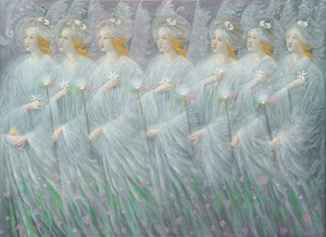 The Revelations of Spring (diptych), højre panel, 2012 (olie på belgisk linned) af Annael Anelia Pavlova