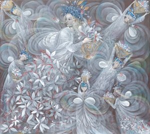 Den hvide hibiscus, 2009 (olie på belgisk linned) af Annael Anelia Pavlova
