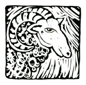 Horoskop (Vædder), 2017 (linnedprint) af Annalisa Morrocco