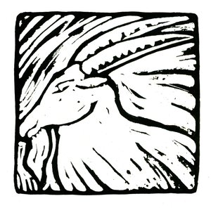Horoskop (Stenbukken), 2017 (linnedprint) af Annalisa Morrocco