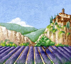 Lavendelmarker, 2015 (gouache)