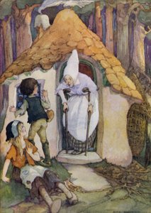 Hansel og Grethel (farve litho) af Anne (after) Anderson