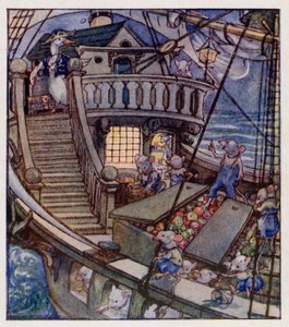 Børnerim: I Saw A Ship A-Sailing (farve litho) af Anne (after) Anderson