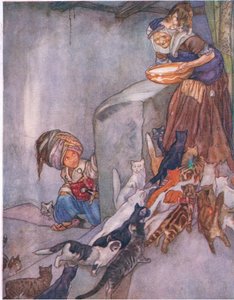 Mælk til familien, fra The Big Book for Children (Herbert Strang) udgivet af Humphrey Milford, Oxford University Press, ca. 1920 af Anne Anderson