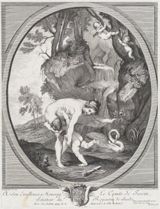 Venus Catching Love eller Venus Flogging Love, ca. 1741. Skaber: Caylus, Anne-Claude-Philippe de, Etienne Fessard. af Anne Claude Philippe de Caylus, Etienne Fessard
