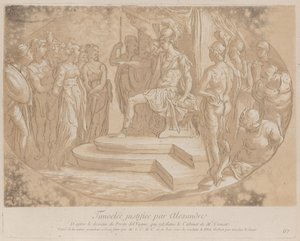 Alexander den Store befrier Timoclea, frous bea..., ca. 1729-40 af Anne Claude Philippe de