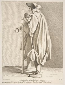En blind mand fra Quinze-Vingts Hospital, 1738. af Anne Claude Philippe de Caylus
