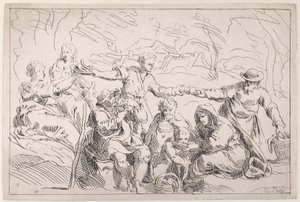 En fest, der spiser udendørs, 1700-tallet. af Anne Claude Philippe de Caylus