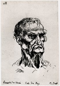 Tegning efter Leonardo de Vinci, c1710-1765 1924 af Anne Claude Philippe de Caylus